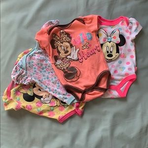 Set of FOUR Disney Minnie Mouse Onesies